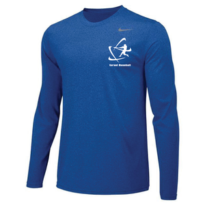 Men's NIKE® Dri-Fit Long Sleeve T-Shirt - Royal Blue, Carbon Gray (Small Logo)
