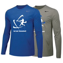 Load image into Gallery viewer, Youth NIKE® Dri-Fit Long Sleeve T-Shirt - Royal Blue, Carbon Gray (Large Logo)
