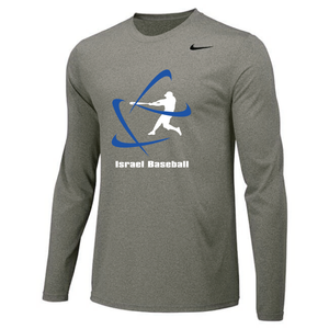 Youth NIKE® Dri-Fit Long Sleeve T-Shirt - Royal Blue, Carbon Gray (Large Logo)