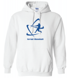 Adult Israel Baseball Soft Hoodie - Sport Grey, White